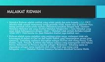 Sifat Malaikat Ridwan